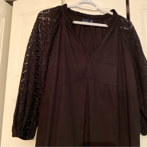 Gap Dress Midi lace sleeve 100% Cotton poplin body shift fit pullover style - Picture 8 of 9